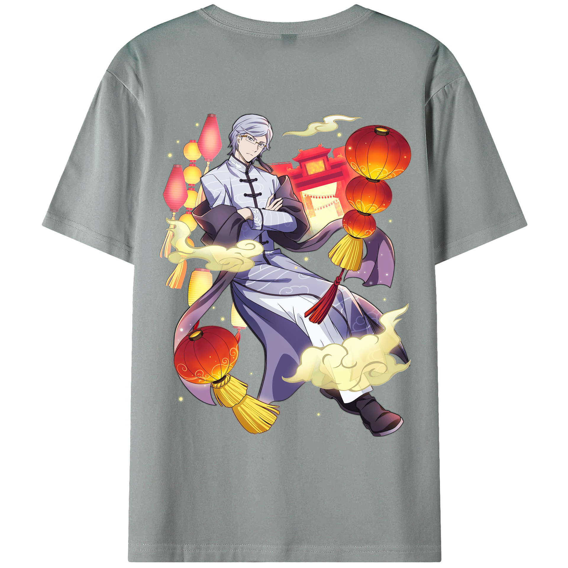 （画像用） 文豪ストレイドッグス Bungo Stray Dogs 綿100％ メンズ半袖Tシャツ（バックプリント） 通気性